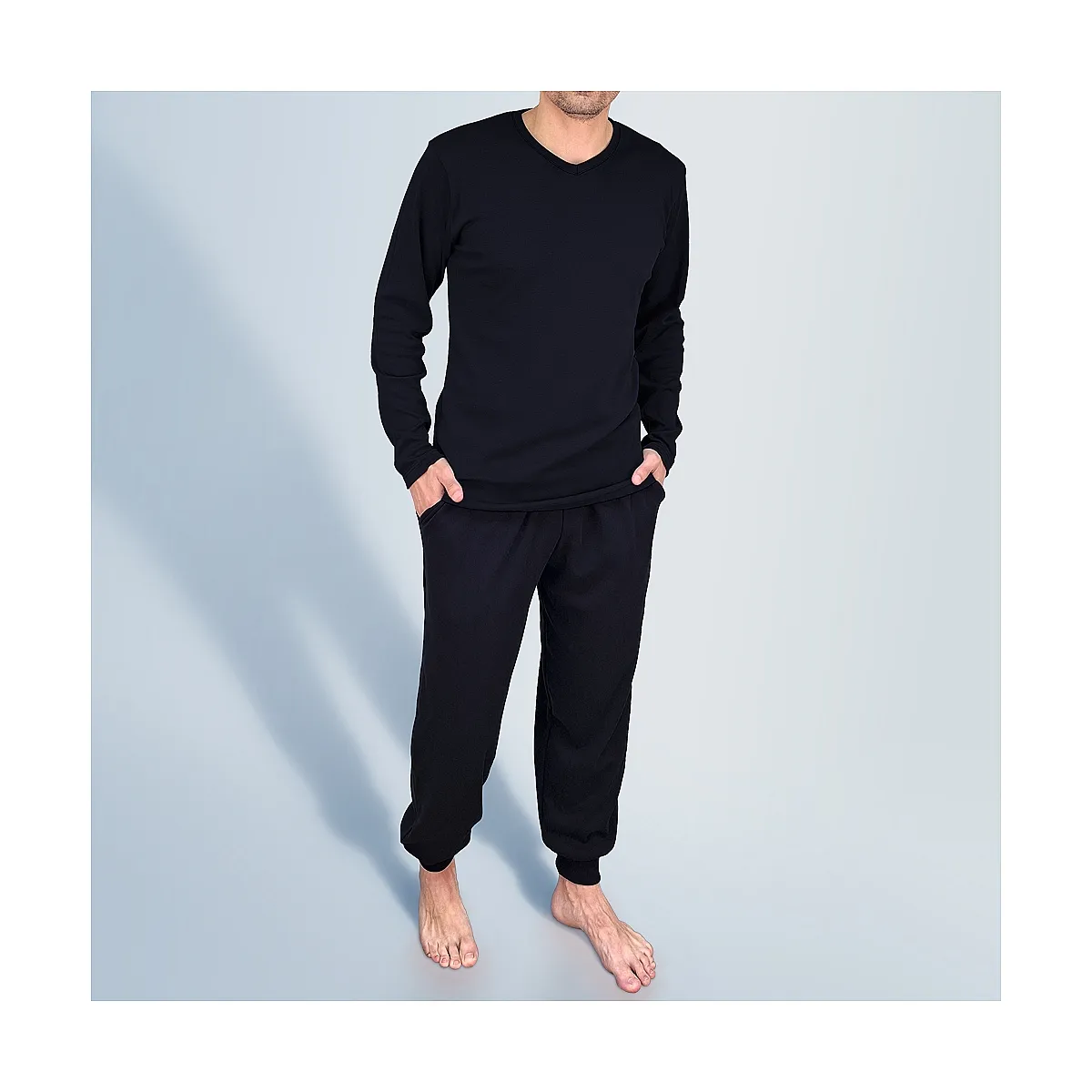 0930 100% COTTON PAJAMA WITH CUFFS AND POCKETS