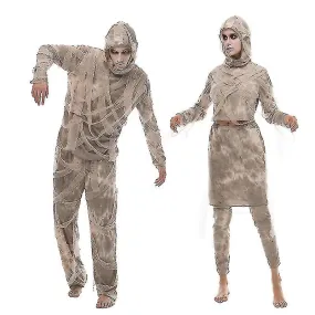 2022 Nueva Familia Halloween Horror Mummy Wrap Outfit Cosplay Adulto Miedo Egipcio Disfraz de Momia Carnaval Pascua Purim Fancy 