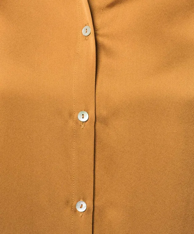 Asceno AMBER orange silk pajama shirt