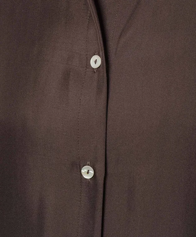 Asceno ESPRESSO brown silk pajama shirt