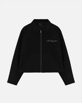 Basics Rhombus Zip-Up Jacket Black