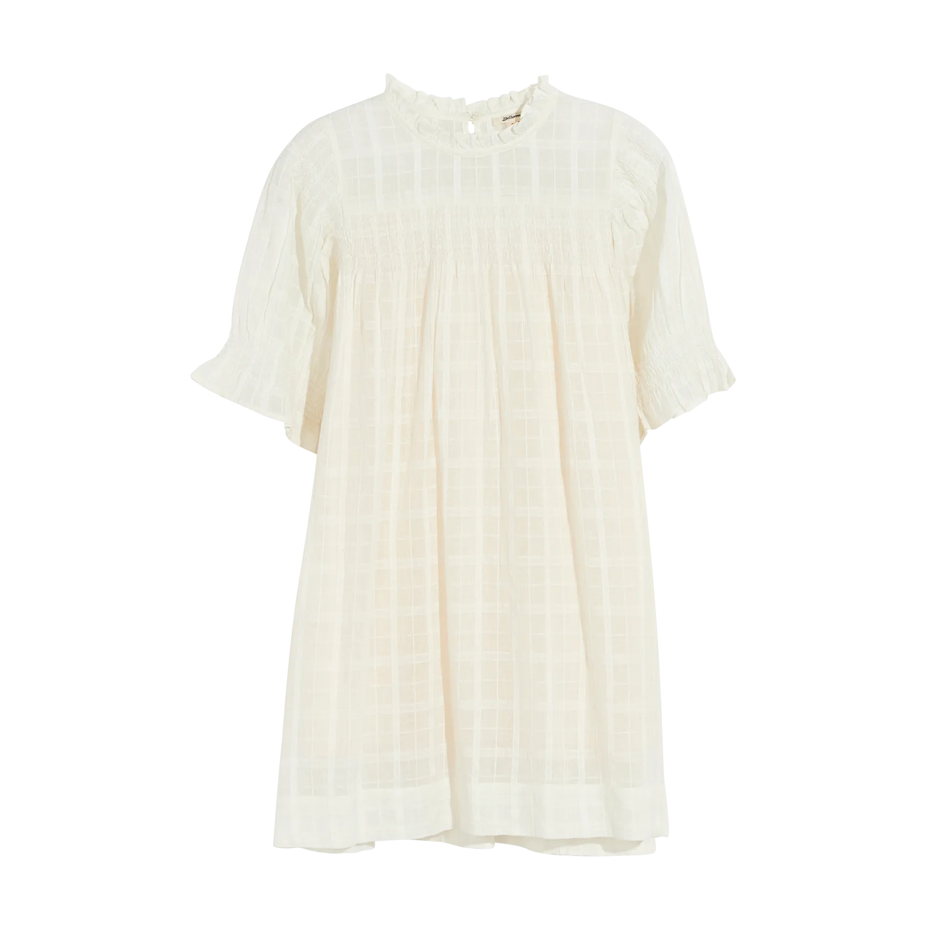 BELLEROSE HEDERA - Vestido corto de cuadros en blanco