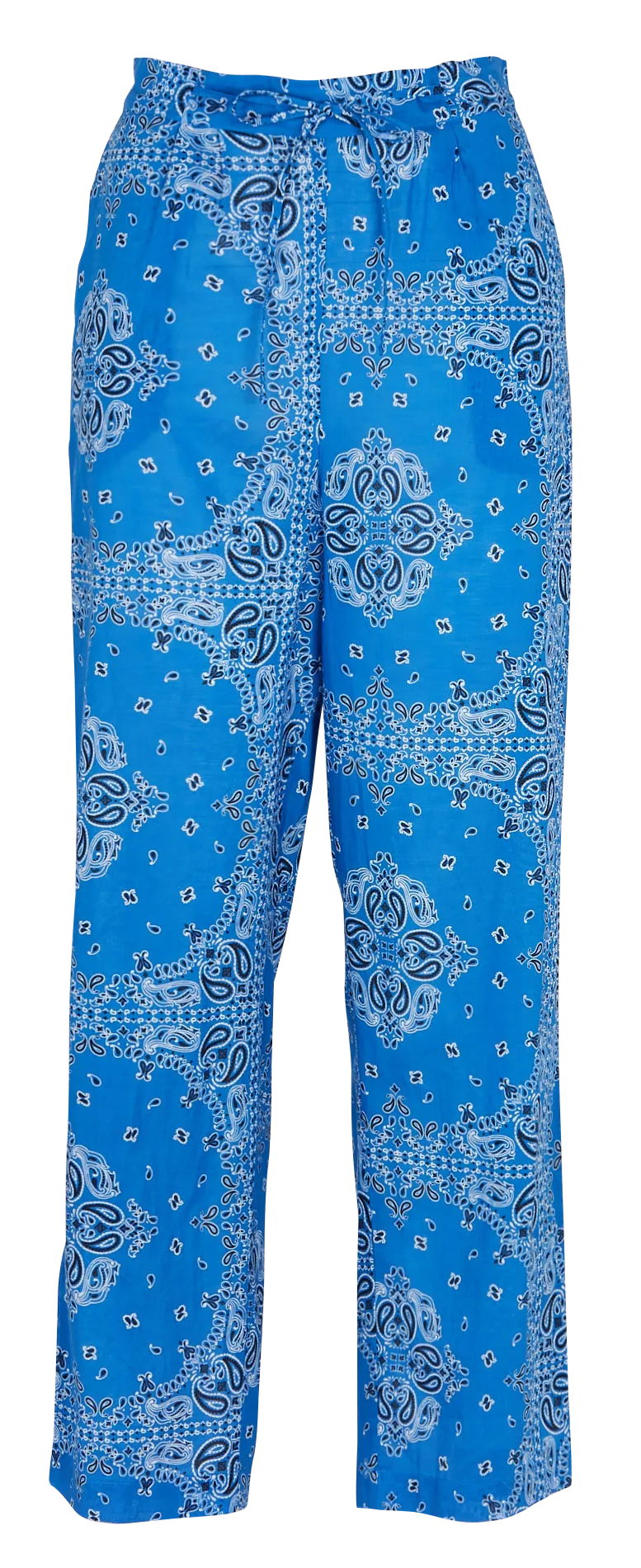 BERENICE PANDANA - Pantalón recto de algodón estampado en azul