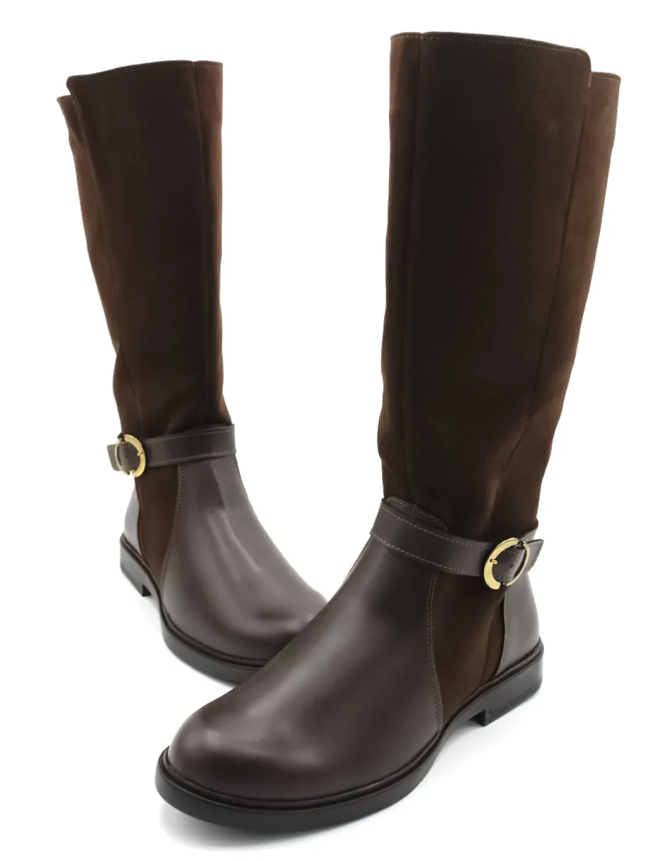 Botas altas Hillie en Piel vegana – Café