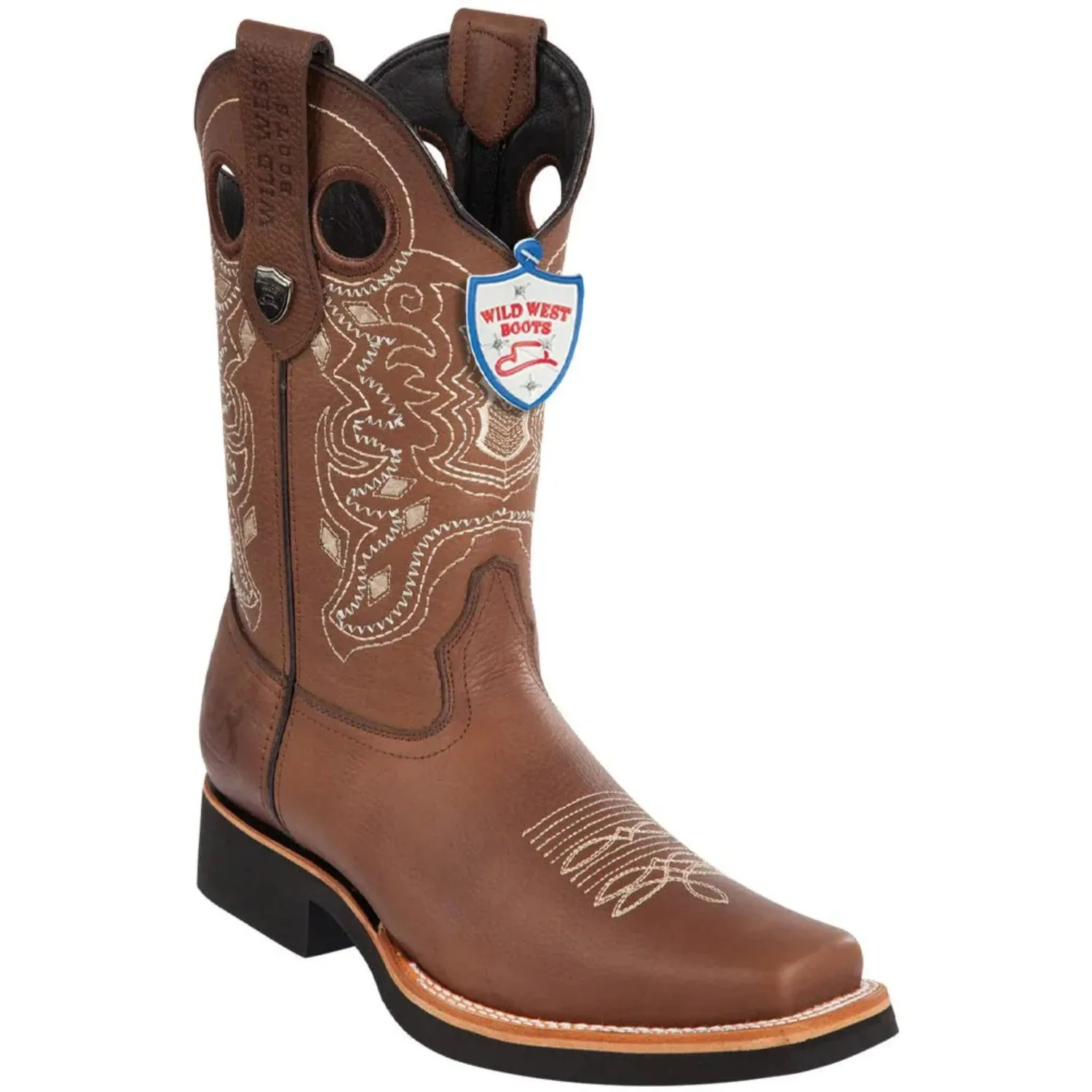 Botas Vaqueras de Cuero Grisly Horma Rodeo Cuadrada WW-2813E2707