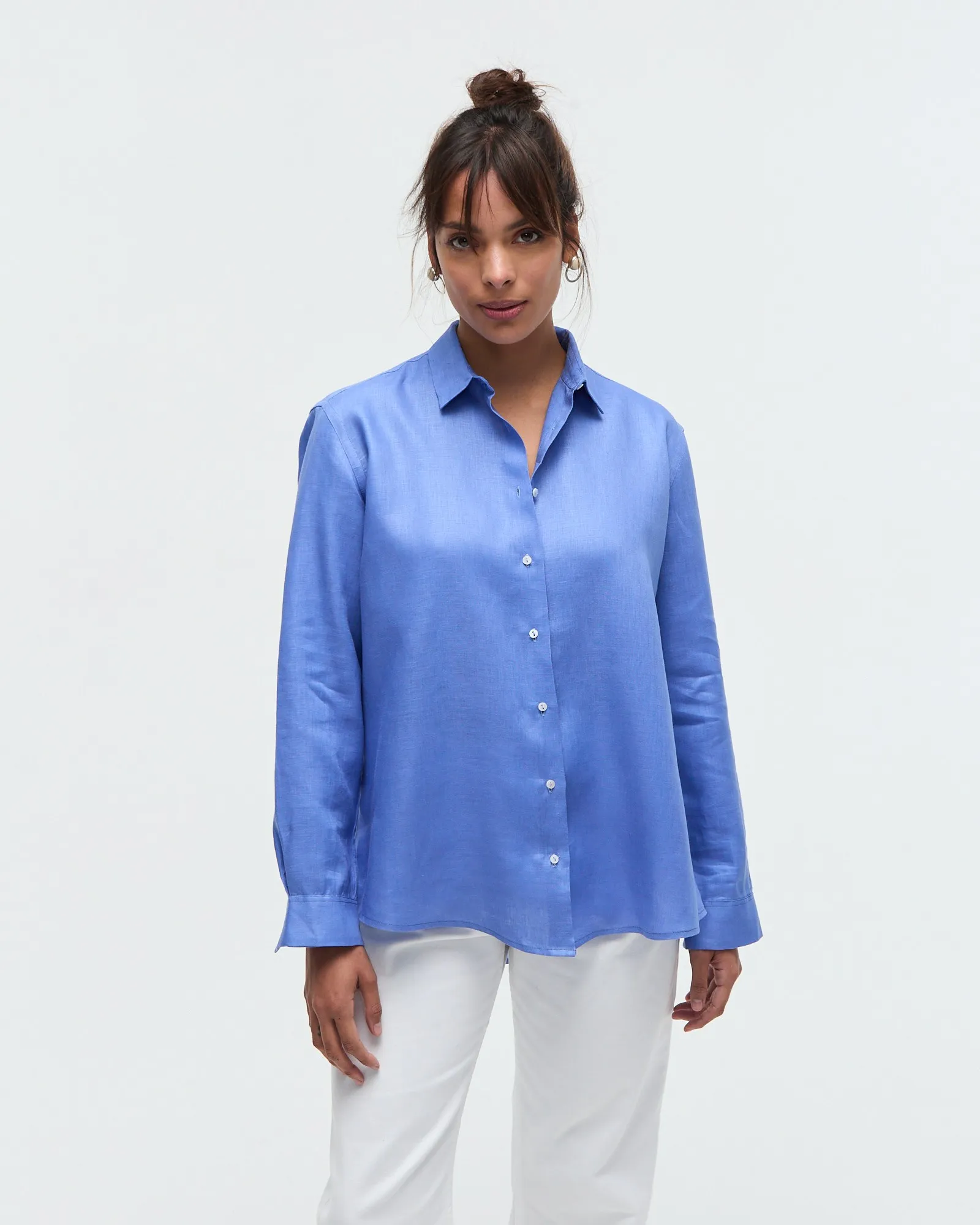 Camisa Corina Lino Lavanda