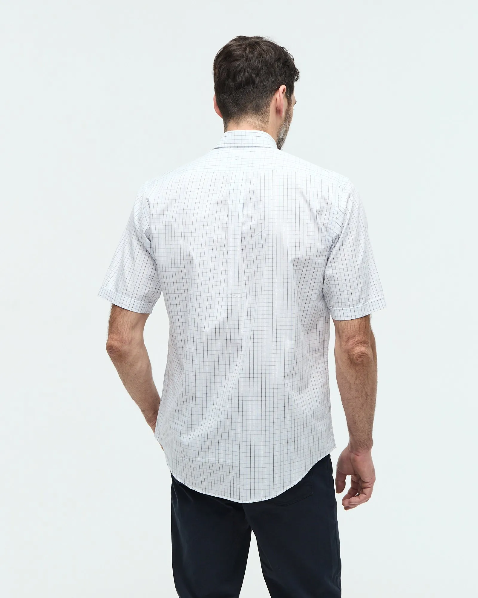 Camisa Plata Cuadros Blanco