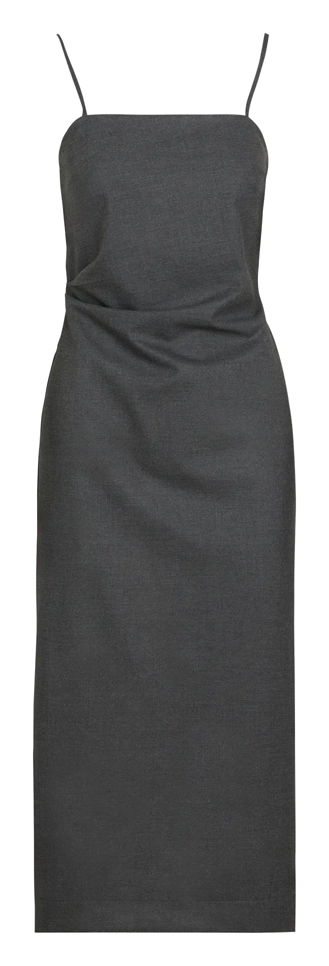 CAROLL RADELE - Vestido midi recto con tirantes en gris