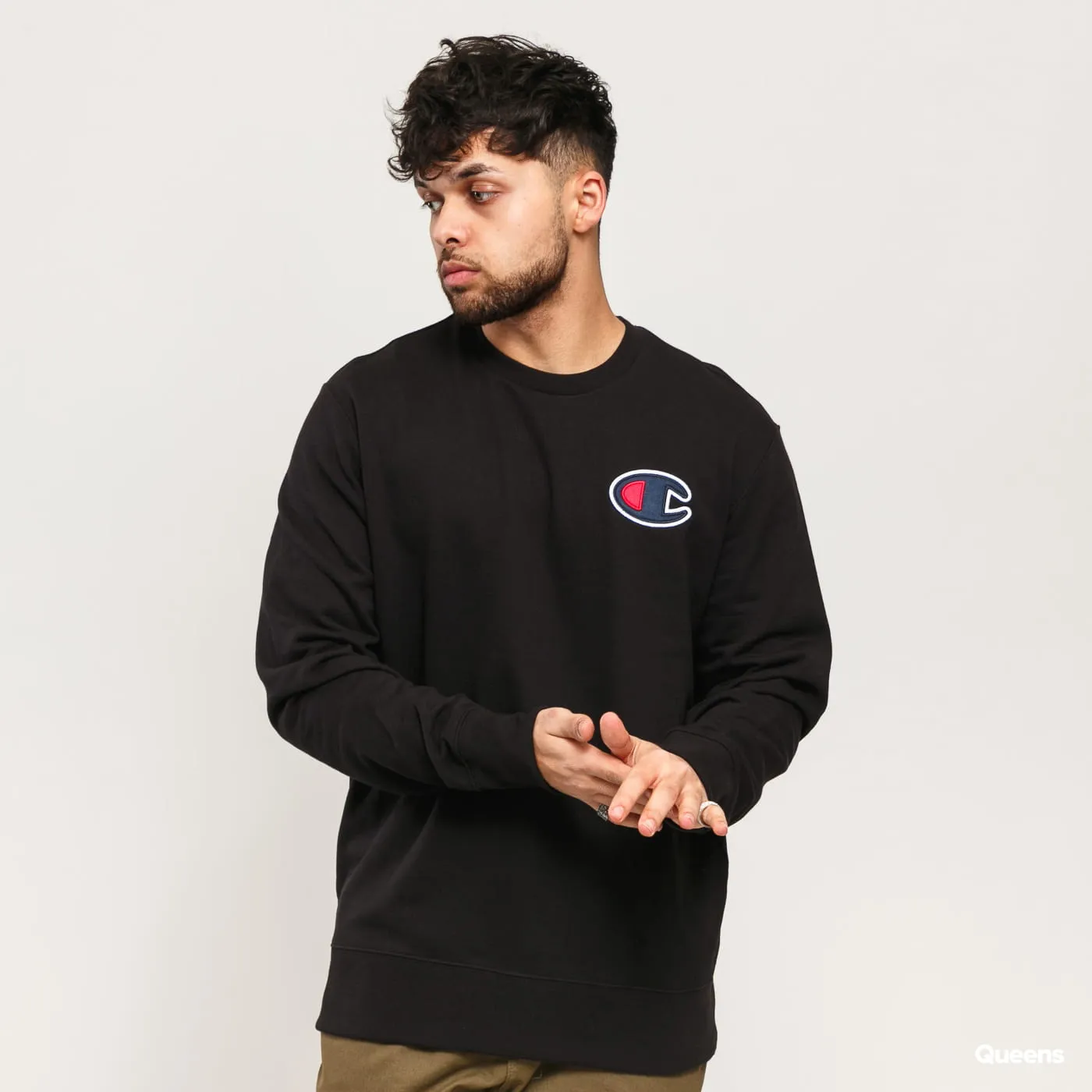 Champion Satin C Logo Cotton Terry Sweatshirt