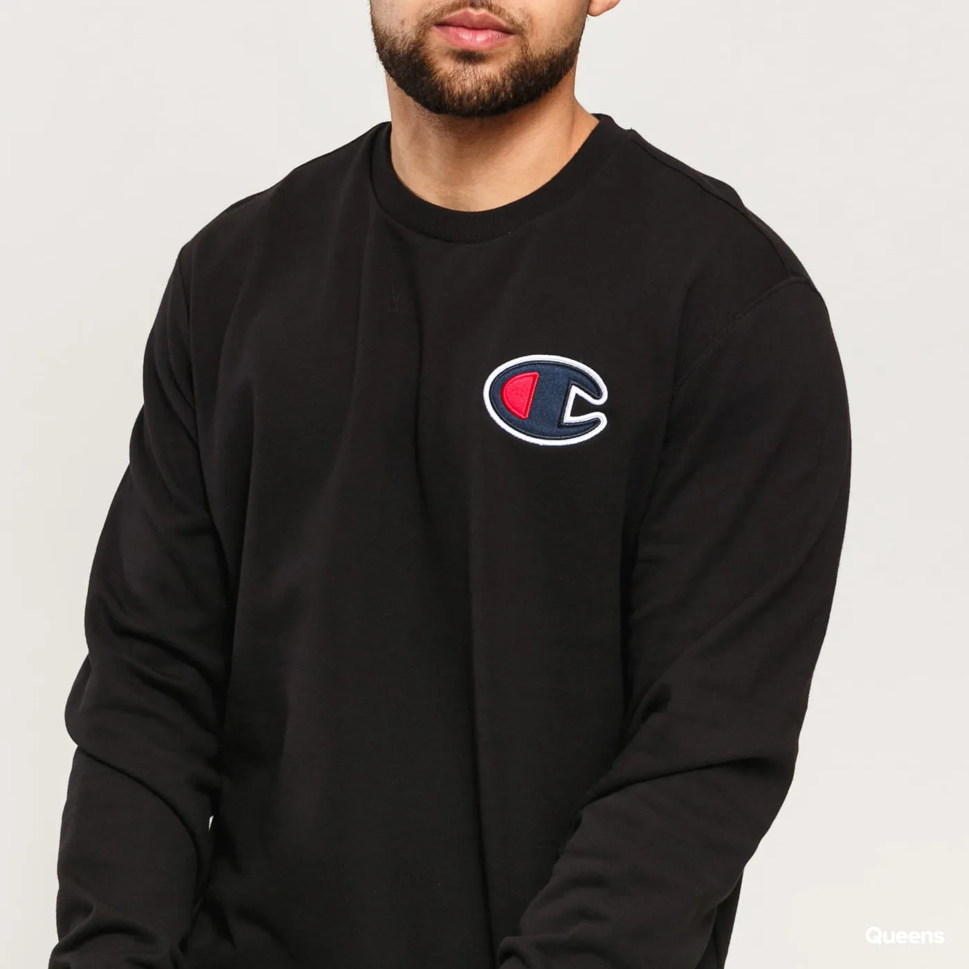 Champion Satin C Logo Cotton Terry Sweatshirt