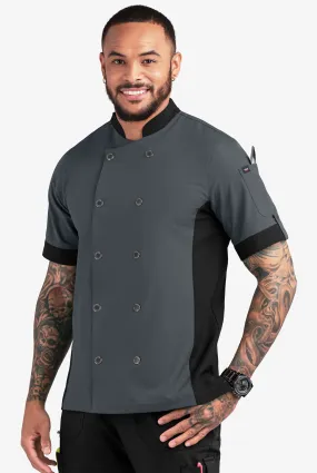 CHEF PERFORMANCE Men's 1-Pocket w/ hidden MESH Back Vent Snap Closure STRETCH Chef Coat