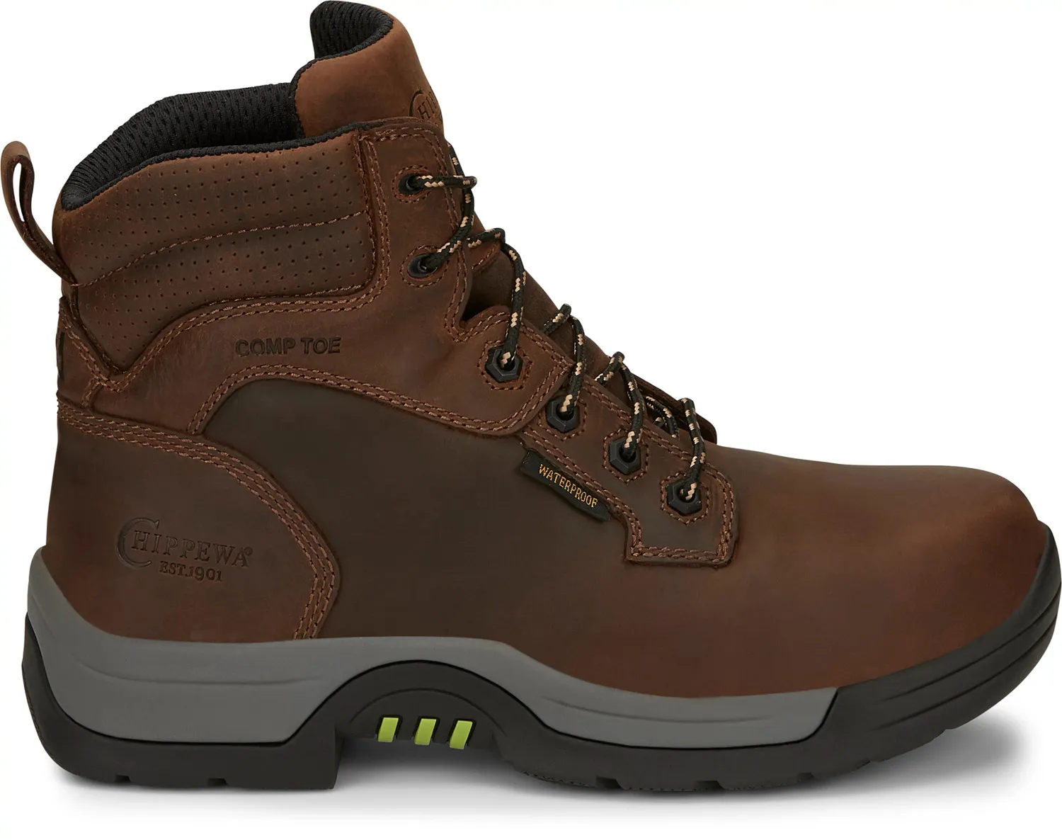 CHIPPEWA  Fabricator, para hombre, Tawny Brown, con puntera comp, EH, WP, 6 pulgadas, Work Boot