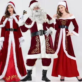 Christmas-Santa Suit Claus Cosplay Adult Costume Fancy Dress Party Outfit