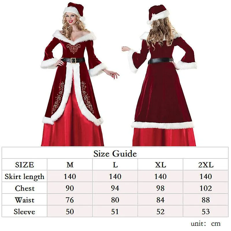 Christmas-Santa Suit Claus Cosplay Adult Costume Fancy Dress Party Outfit