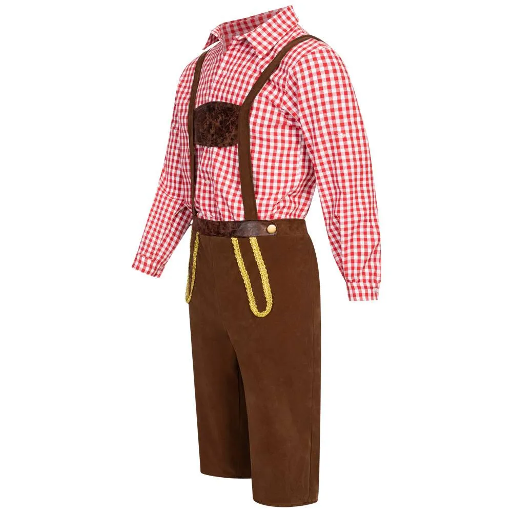 Conjunto de traje tradicional Hombre Disfraz de Oktoberfest MIESEPETER® rojo