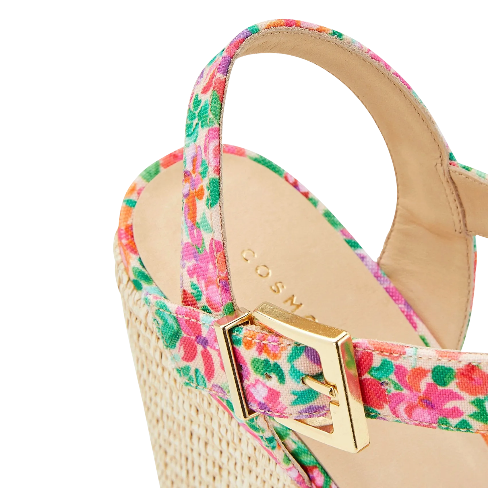 COSMOPARIS JAMEA - Alpargatas de tela estampadas con cuña en rosa