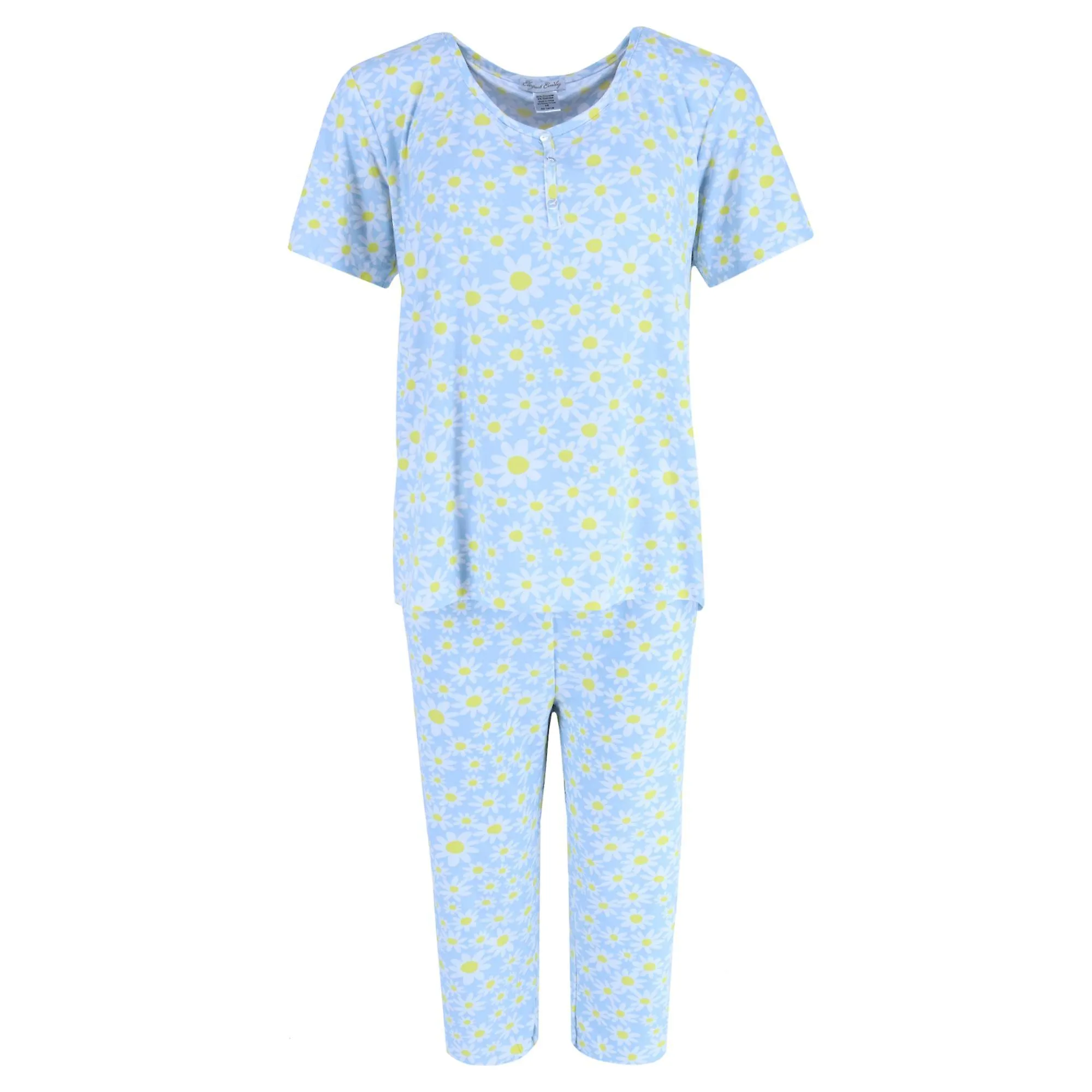 Elegant Emily  Tiny Daisy Capri Pajama Set (Women's Plus)