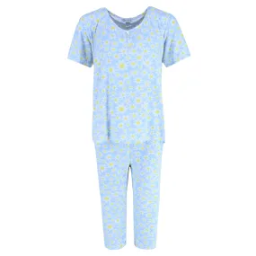 Elegant Emily  Tiny Daisy Capri Pajama Set (Women's Plus)