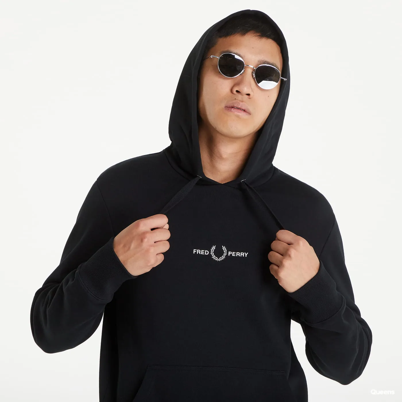 Fred Perry Embroidered Hooded Sweatshirt