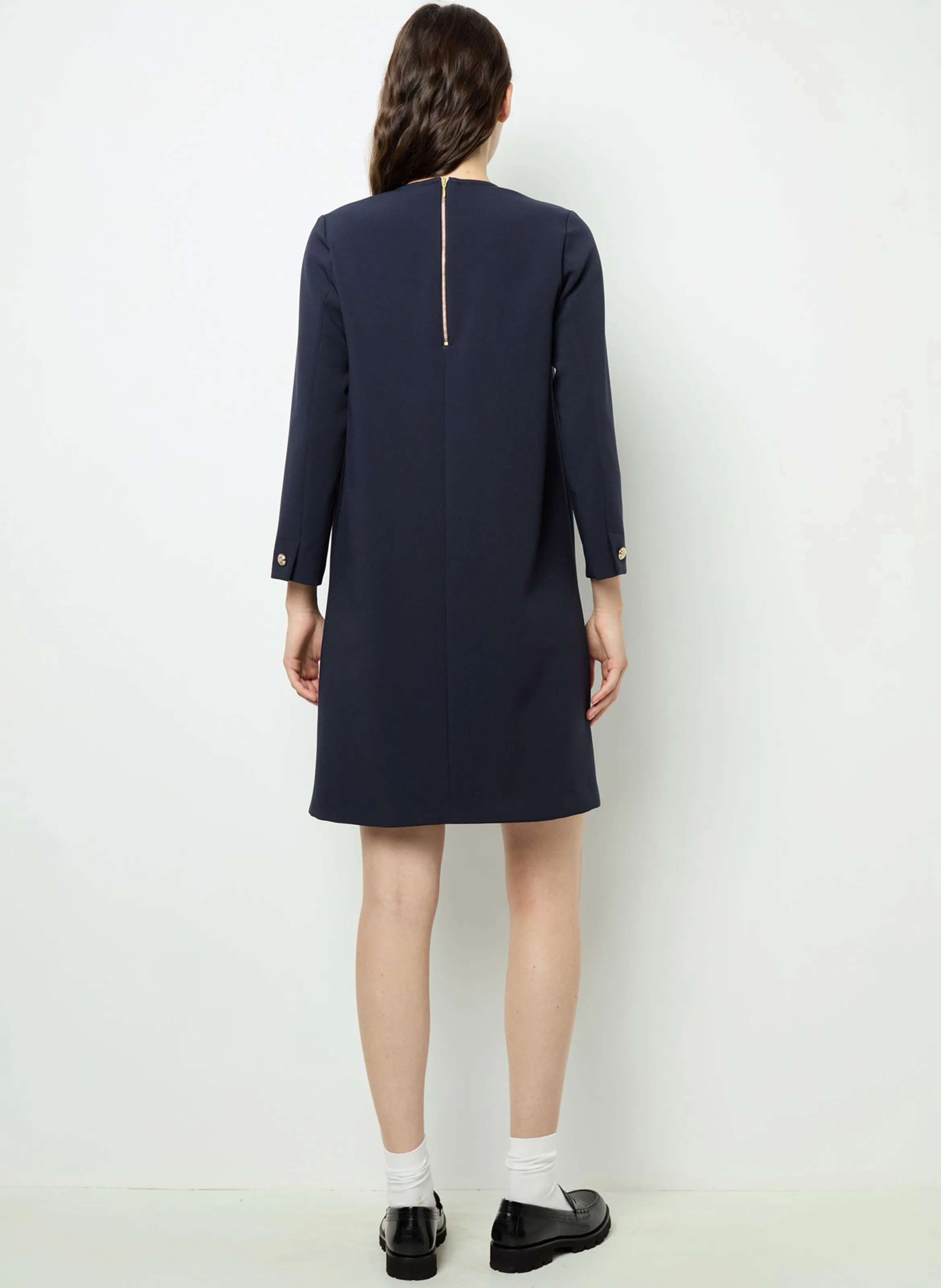 GERARD DAREL STELLA - Vestido corto con cuello redondo en azul