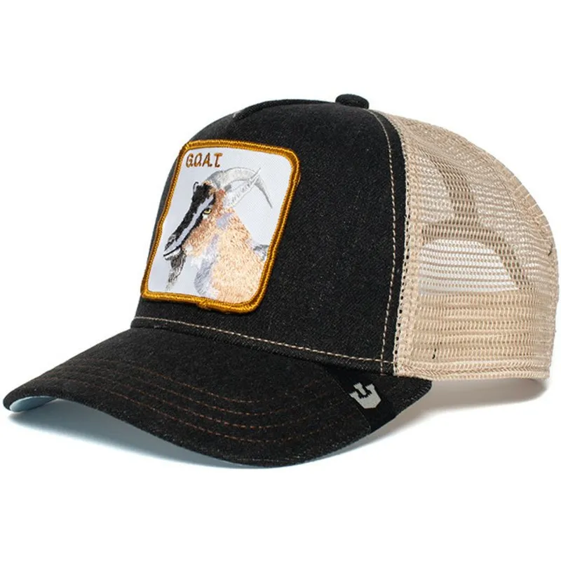 Gorra Animales GOORIN BROS charcoal-THE GOAT rejilla ajustable con parche CABRA