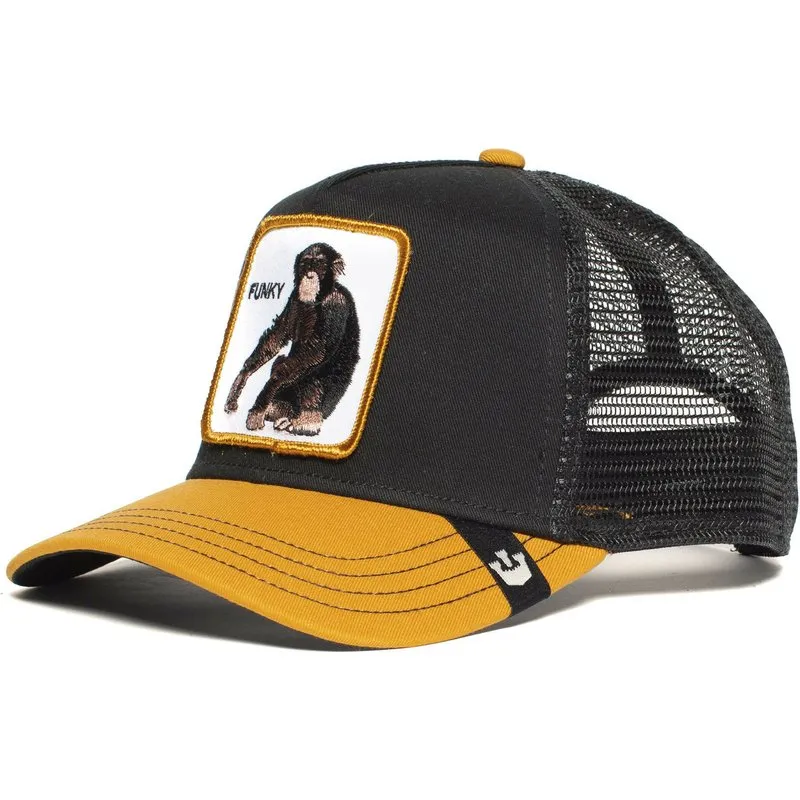 Gorra Animales GOORIN BROS funky ajustable y rejilla negra y amarillo -mono