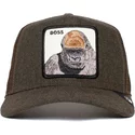 Gorra Animales GOORIN BROS Gorilla ajustable y rejilla BOSS TRUCKER Energy The Farm dark green-marrón