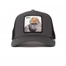 Gorra Animales GOORIN BROS Gorilla ajustable y rejilla BOSS TRUCKER negra/Black gorila King of the Jungle