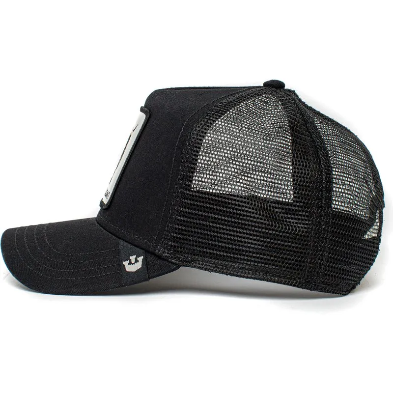 Gorra Animales GOORIN BROS RAGING BUTCH TRUCKER negra rejilla, ajustable con parche toro