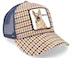 Gorra Animales GOORIN BROS rejilla y ajustable big bad woof -cream/perro lobo cuadritos marrones