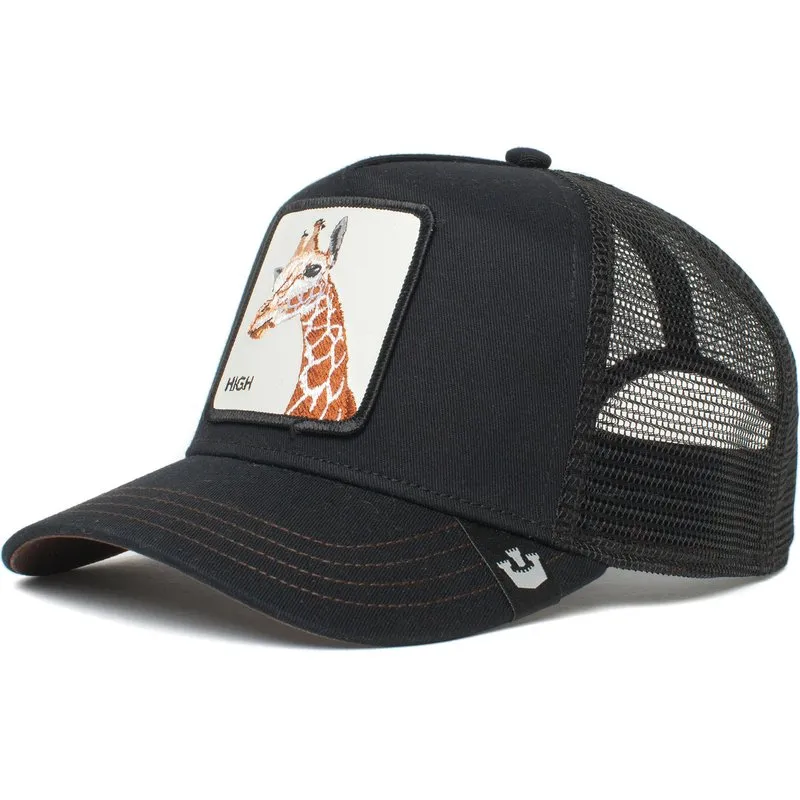 Gorra animales GOORIN BROS trucker Ajustable y con rejilla HIGH the jiraffe thr farm ONE SIZE BLACK -negra jirafa