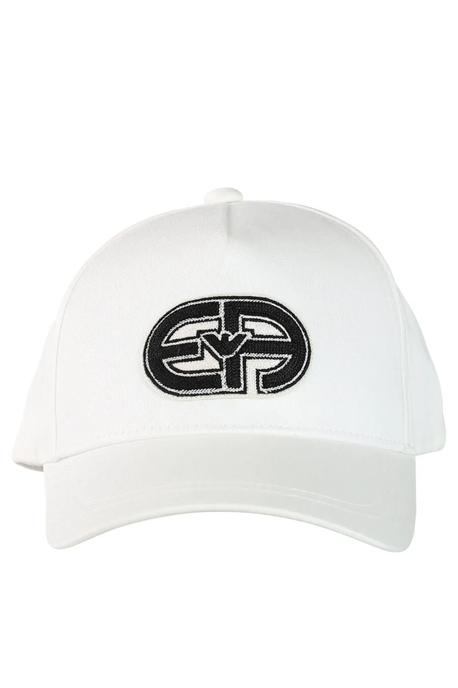 Gorra blanca con logo redondo y águila