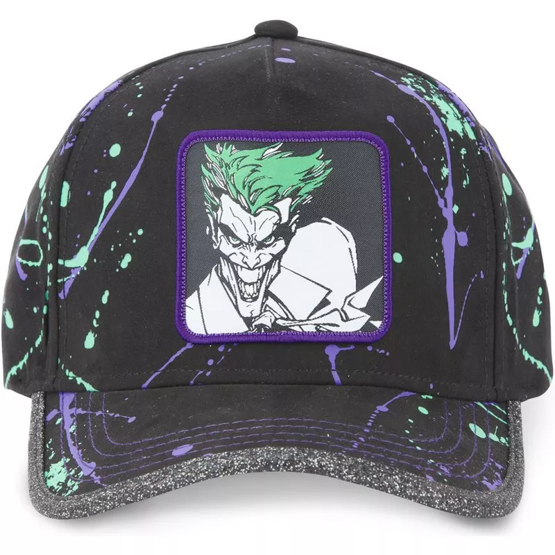 Gorra CAPSLAB curva negra y violeta ajustable Joker TAG JOK DC Comics