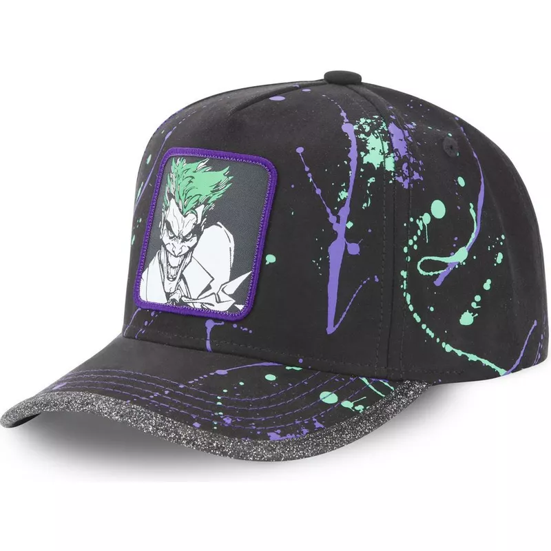 Gorra CAPSLAB curva negra y violeta ajustable Joker TAG JOK DC Comics