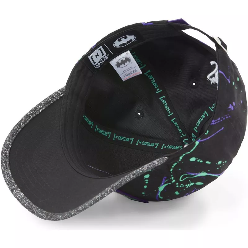 Gorra CAPSLAB curva negra y violeta ajustable Joker TAG JOK DC Comics