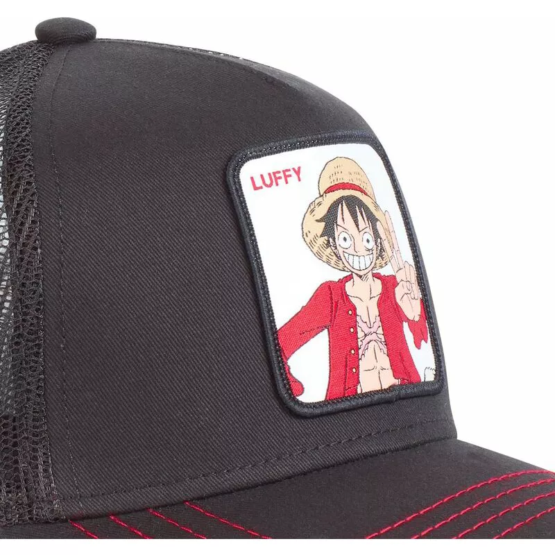 Gorra CAPSLAB rejilla y ajustable trucker  Monkey D. Luffy LUF2 One Piece color negro