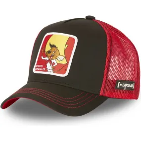 Gorra CAPSLAB rejilla y ajustable trucker  Speedy Gonzales CAS SPE1 Looney Tunes negra -roja