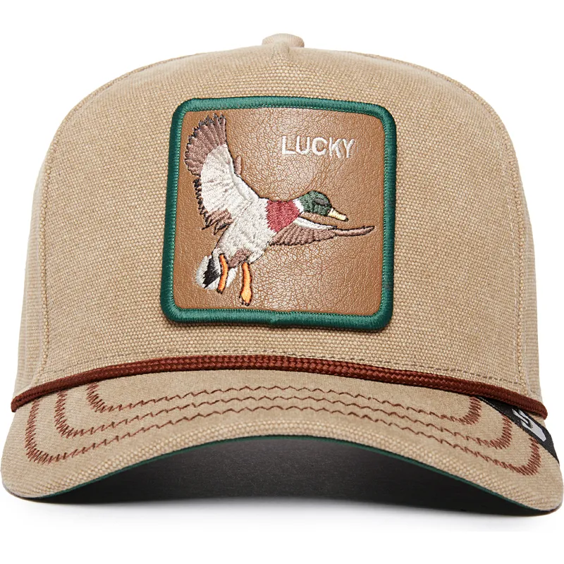 Gorra curva beige snapback pato Lucky Duck Canvas The Farm de Goorin Bros.