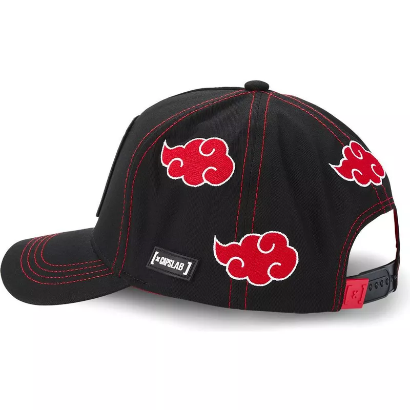 Gorra curva CAPSLAB rejilla y ajustable Trucker  Itachi Uchiha AKA2 Naruto color negro y rojo