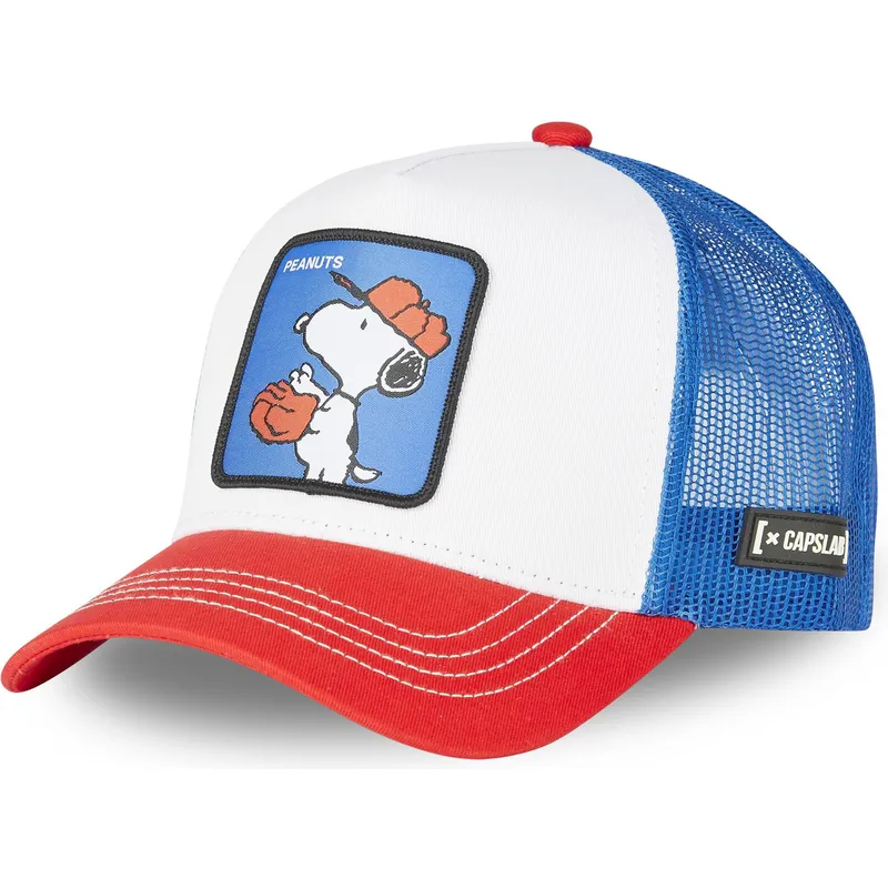 Gorra curva CAPSLAB rejilla y ajustable Trucker PEANUTS ref- cl/pea3/1/cas/va2 SNOOPY rojo blanco azul