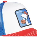 Gorra curva CAPSLAB rejilla y ajustable Trucker PEANUTS ref- cl/pea3/1/cas/va2 SNOOPY rojo blanco azul