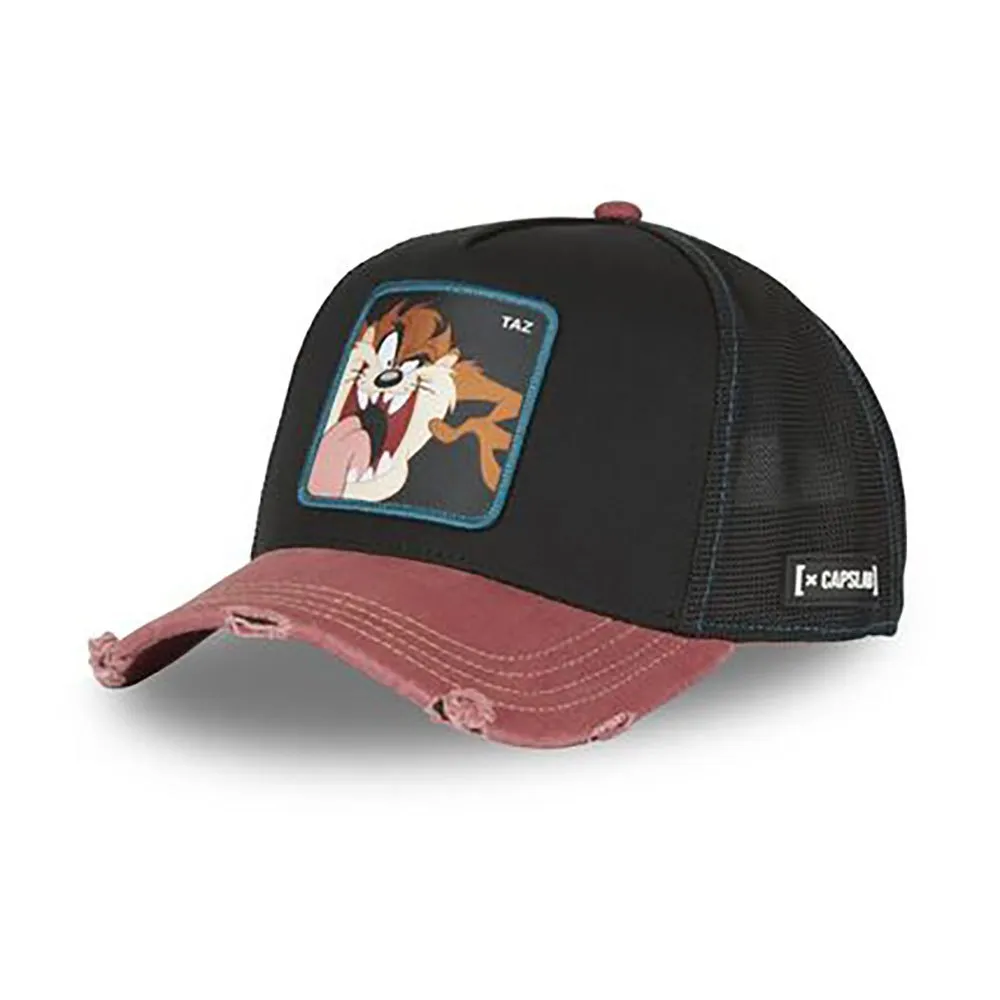 Gorra curva CAPSLAB rejilla y ajustable Trucker TAZ ref- cl/loo8/1/Taz4 negro y rosa viejo