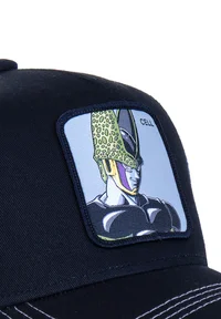 Gorra superheroes CAPSLAB CELL Negra Celeste VEGETA BORDADO FRENTE VISERA CURVA -azul y negro