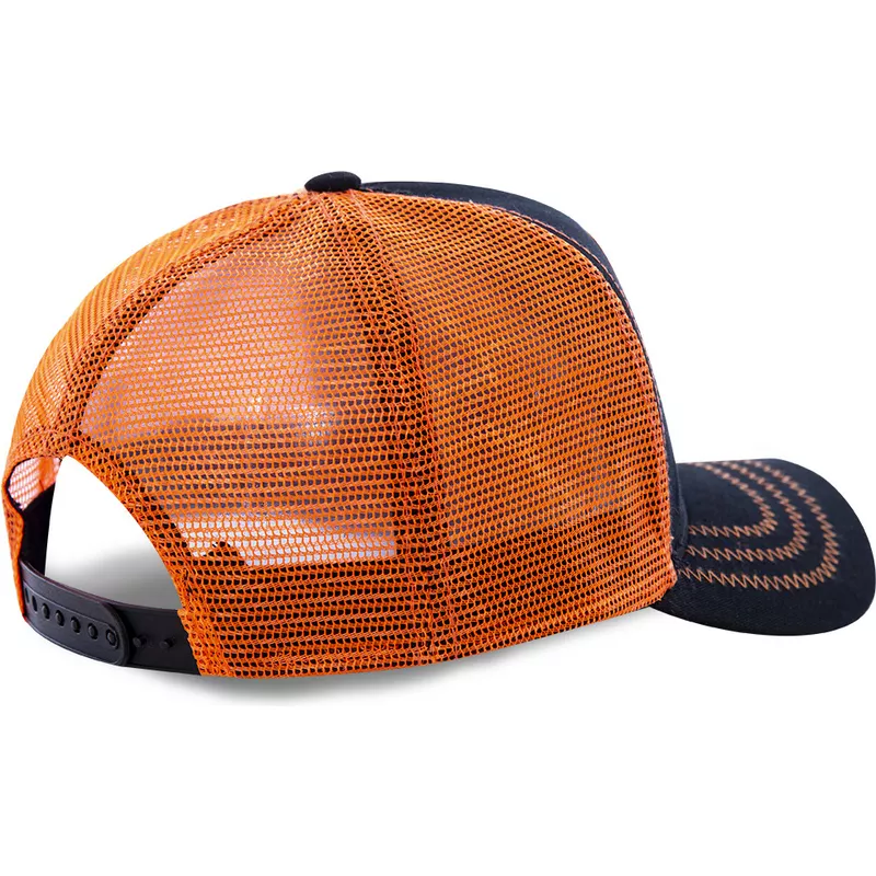 Gorra superheroes CAPSLAB trucker Son Goku Super Saiyan GO3 Dragon Ball color  negra y naranja