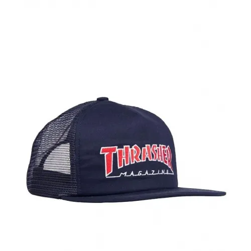 Gorra THRASHER ajustable Thrasher Snapback mixta ref.144883 con malla y bordado.Color navy blue -azul marino y rojo