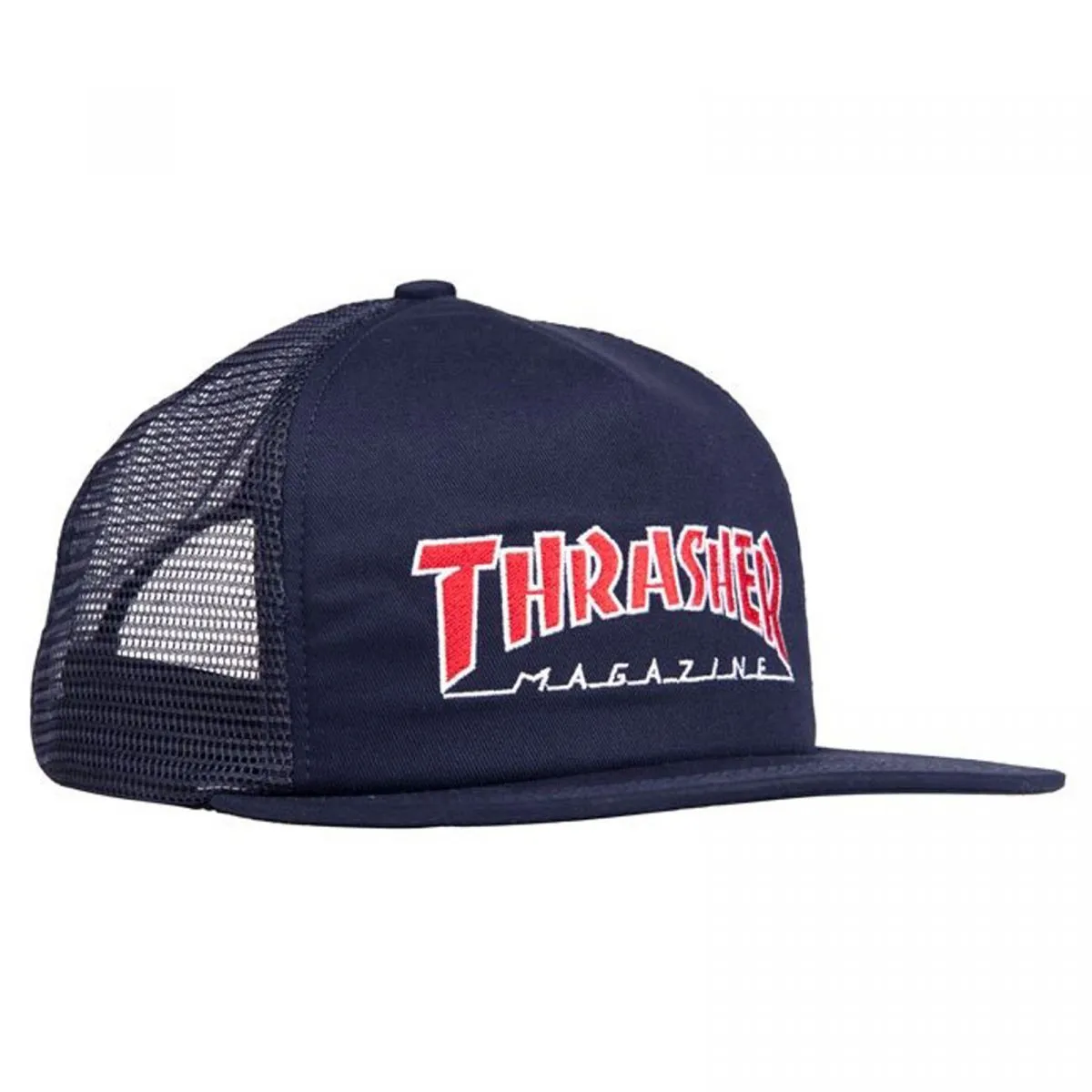 Gorra THRASHER ajustable Thrasher Snapback mixta ref.144883 con malla y bordado.Color navy blue -azul marino y rojo