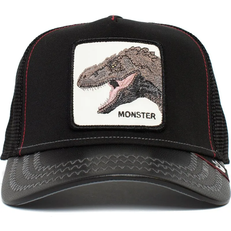 Gorra trucker Goorin bros rejilla y ajustable TYRANT KING Monster rex negra