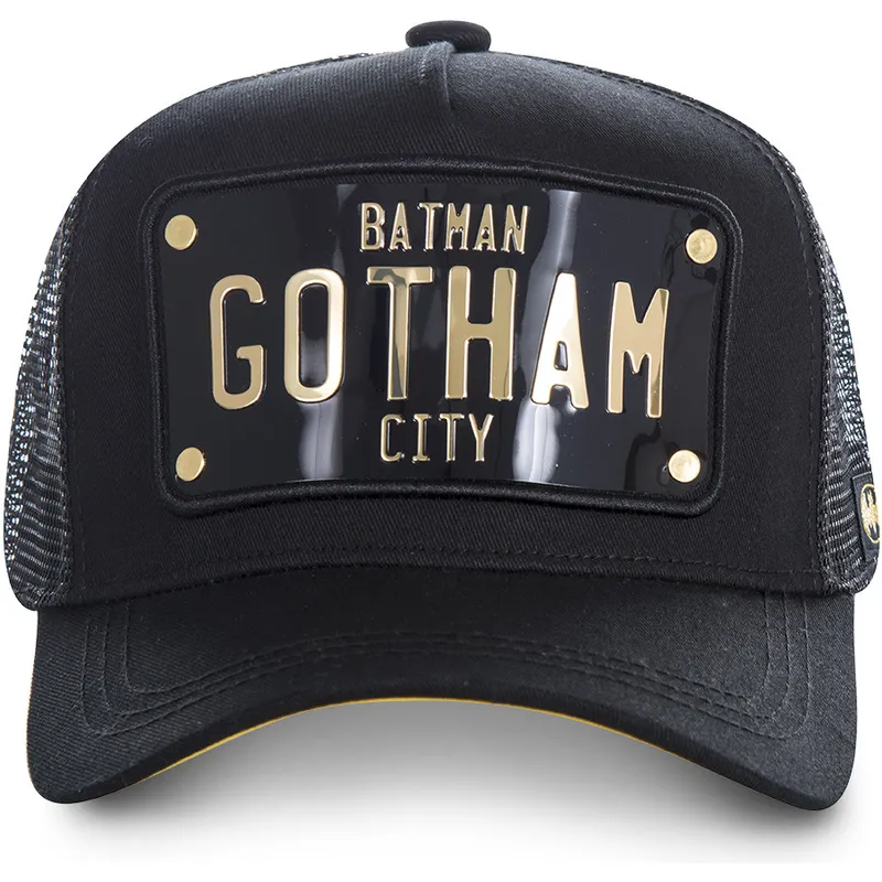 Gorra trucker negra con placa Batman Gotham City BATP1 DC Comics de Capslab