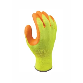 Guante SHOWA 317 de poliéster guante amarillo fluorescente revestimiento de látex natural