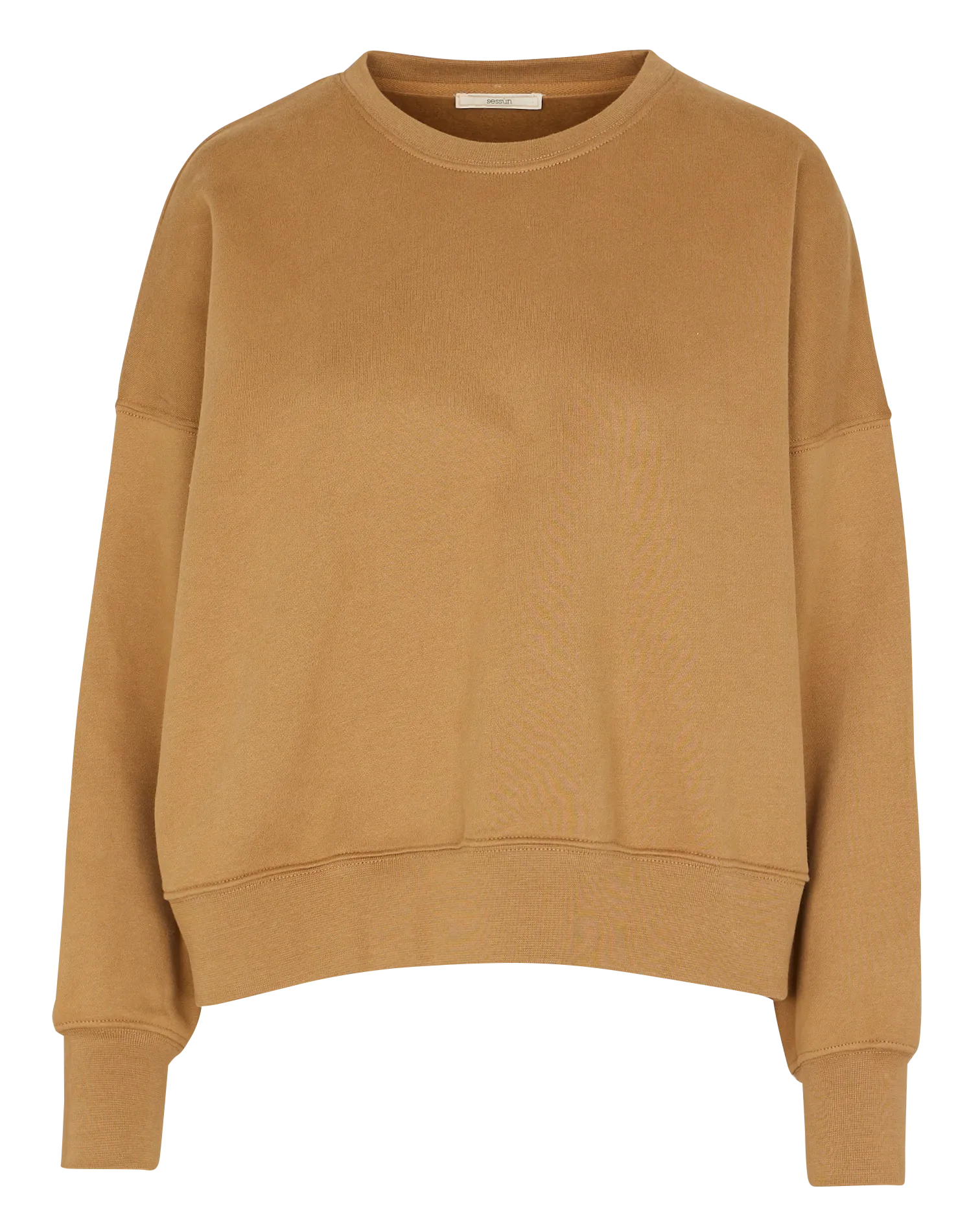 ISI - Sudadera corta oversize de algodón en beige